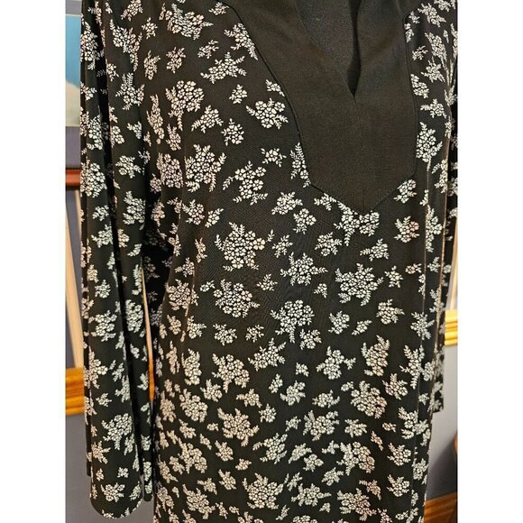 Michael Kors Black & White Lightweight Floral Print Tunic Slip Dress, M - Picture 2 of 5